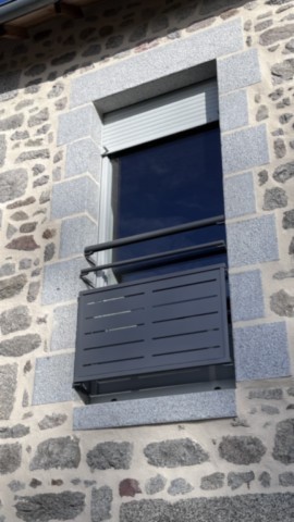 Garde corps de de baie vitrée en aluminium thermolaqué